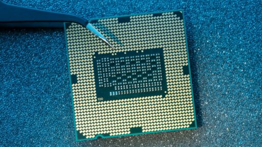 Closeup of CPU Chip Processor