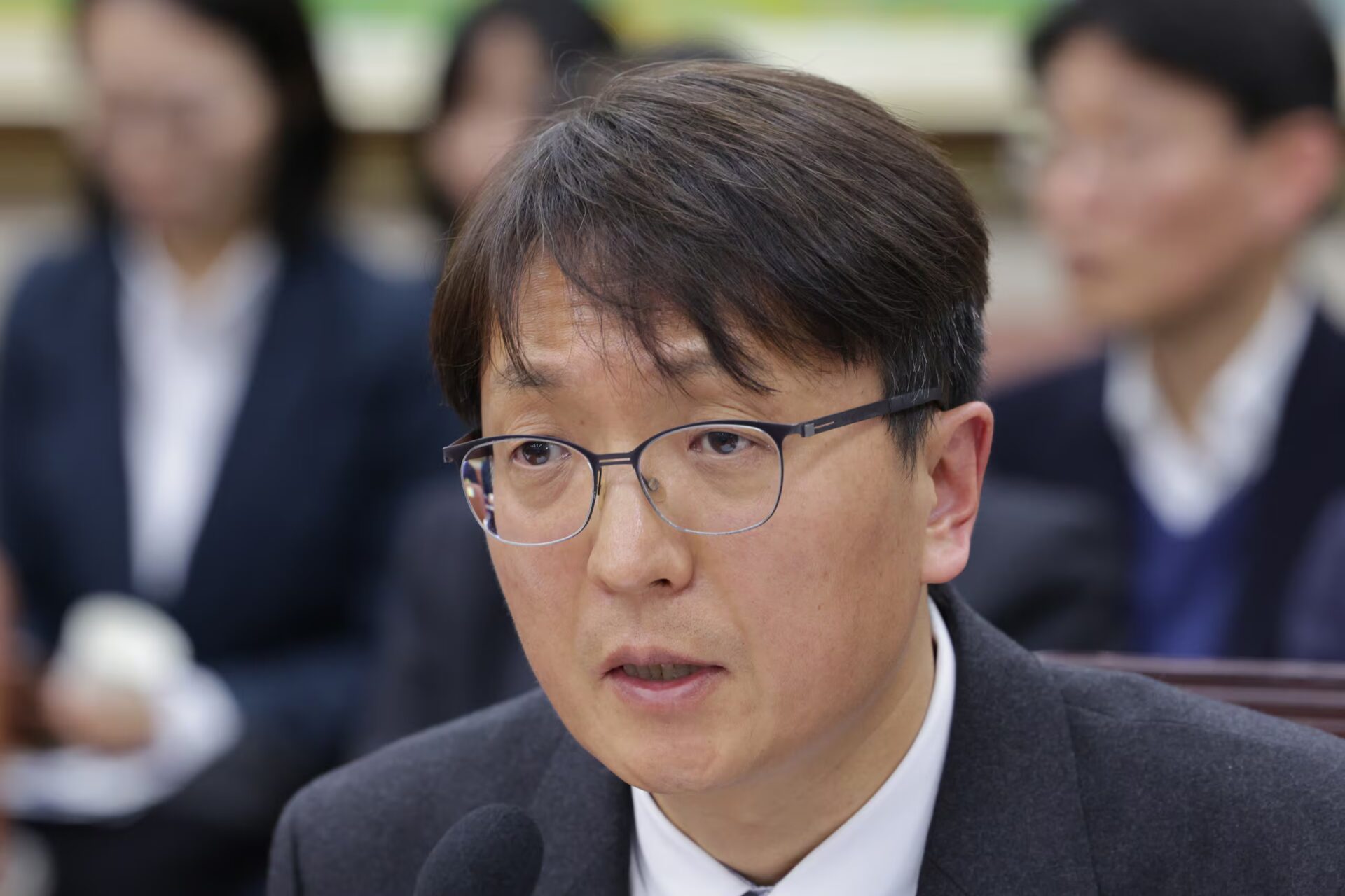 Park Dae-jun, CEO of Coupang, answers lawmakers' questions at the National Policy Committee at the National Assembly in Yeouido, Seoul, on the 3rd, during a hearing on the Coupang personal data breach. /Courtesy of News1