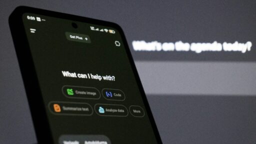Smartphone screen displaying ai assistant interface