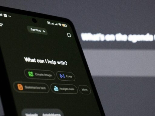 Smartphone screen displaying ai assistant interface