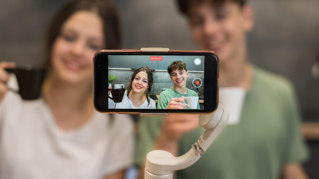 Young Bloggers Influencer Shooting themselves