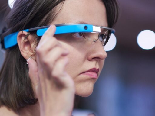 young women using virtual reality glasses