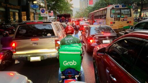 Grab Delivery Driver on Road