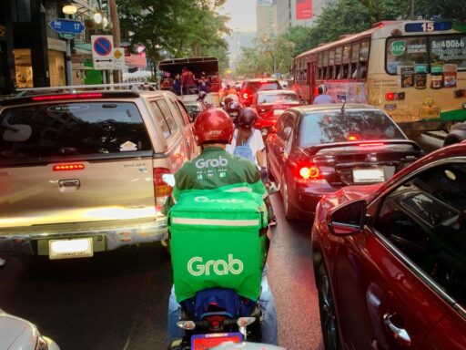 Grab Delivery Driver on Road