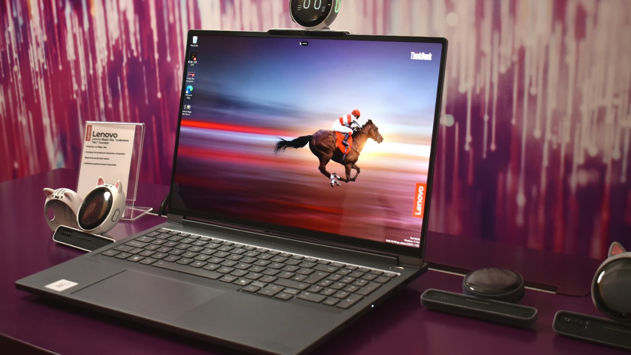 Lenovo Thinkpad laptop displaying horse