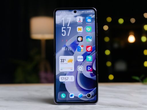 a closeup of vivo cell phone on a table