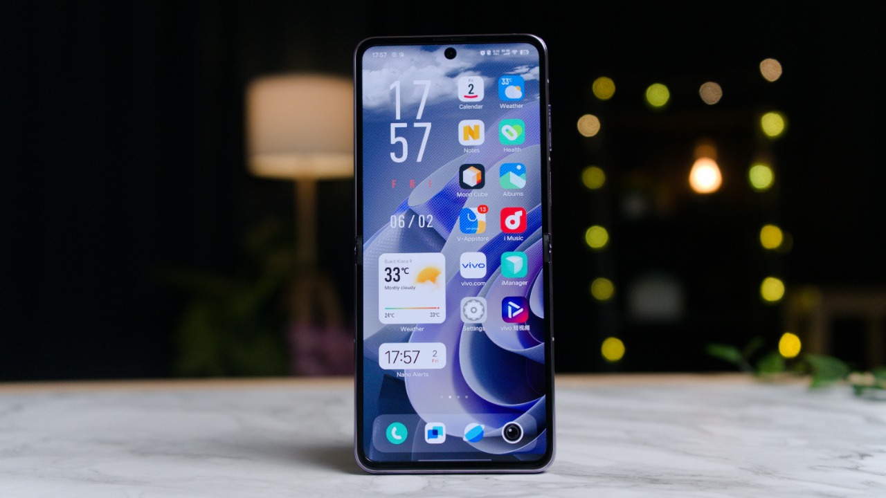 a closeup of vivo cell phone on a table