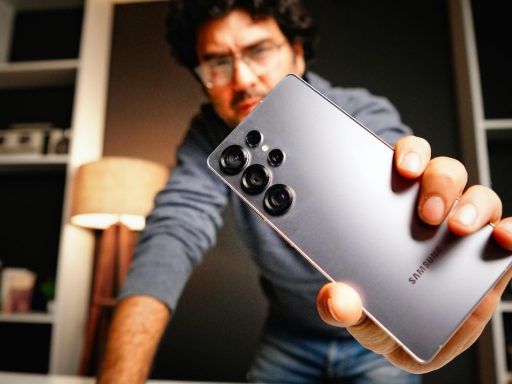 a person displaying Samsung S24 smartphone