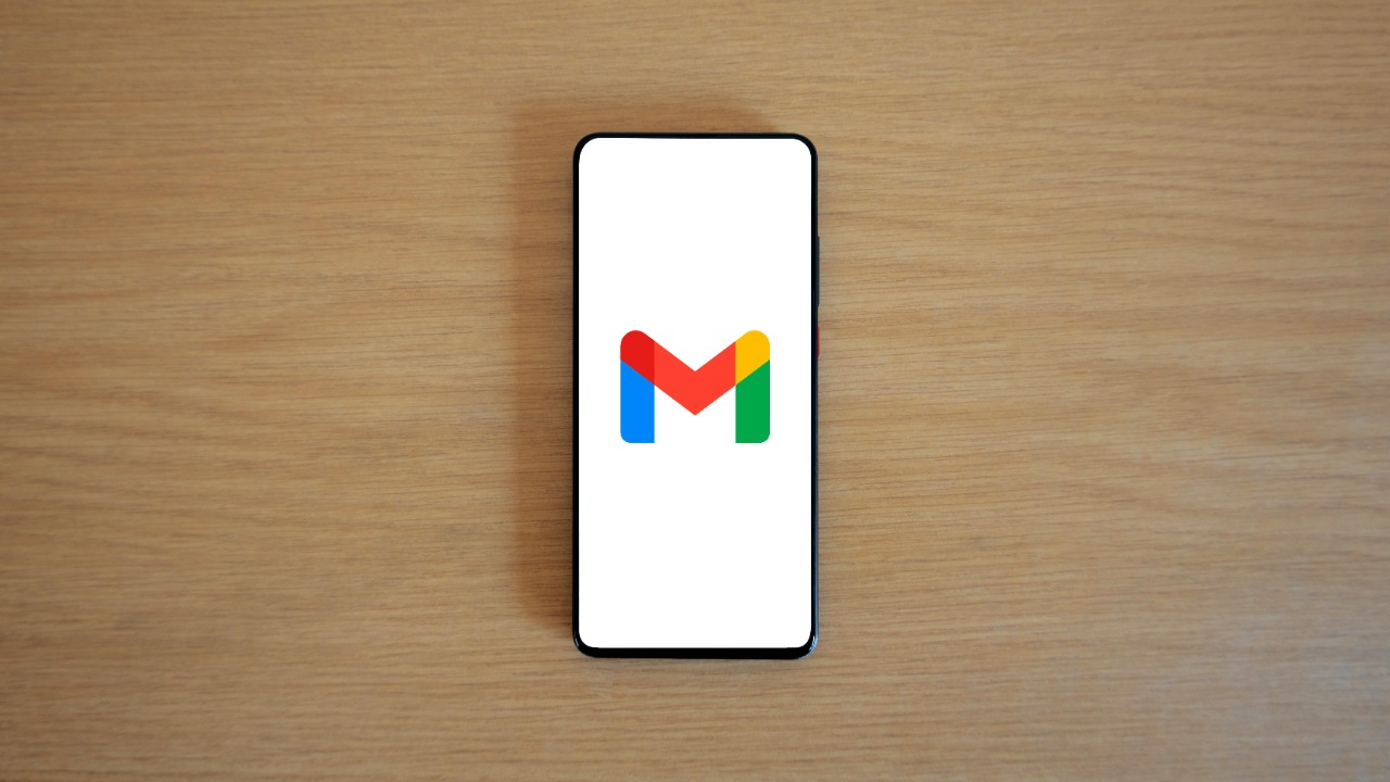 a smart phone displaying a gmail app logo