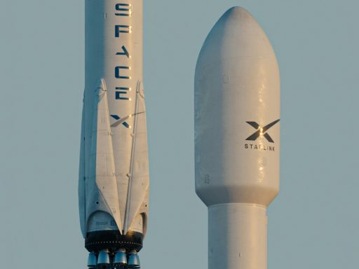 A SpaceX Rocket in the sky