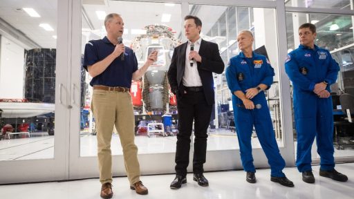 NASA Administrator visits SpaceX HQ Elon Musk