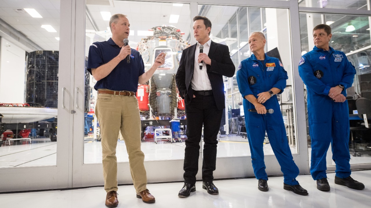 NASA Administrator visits SpaceX HQ Elon Musk