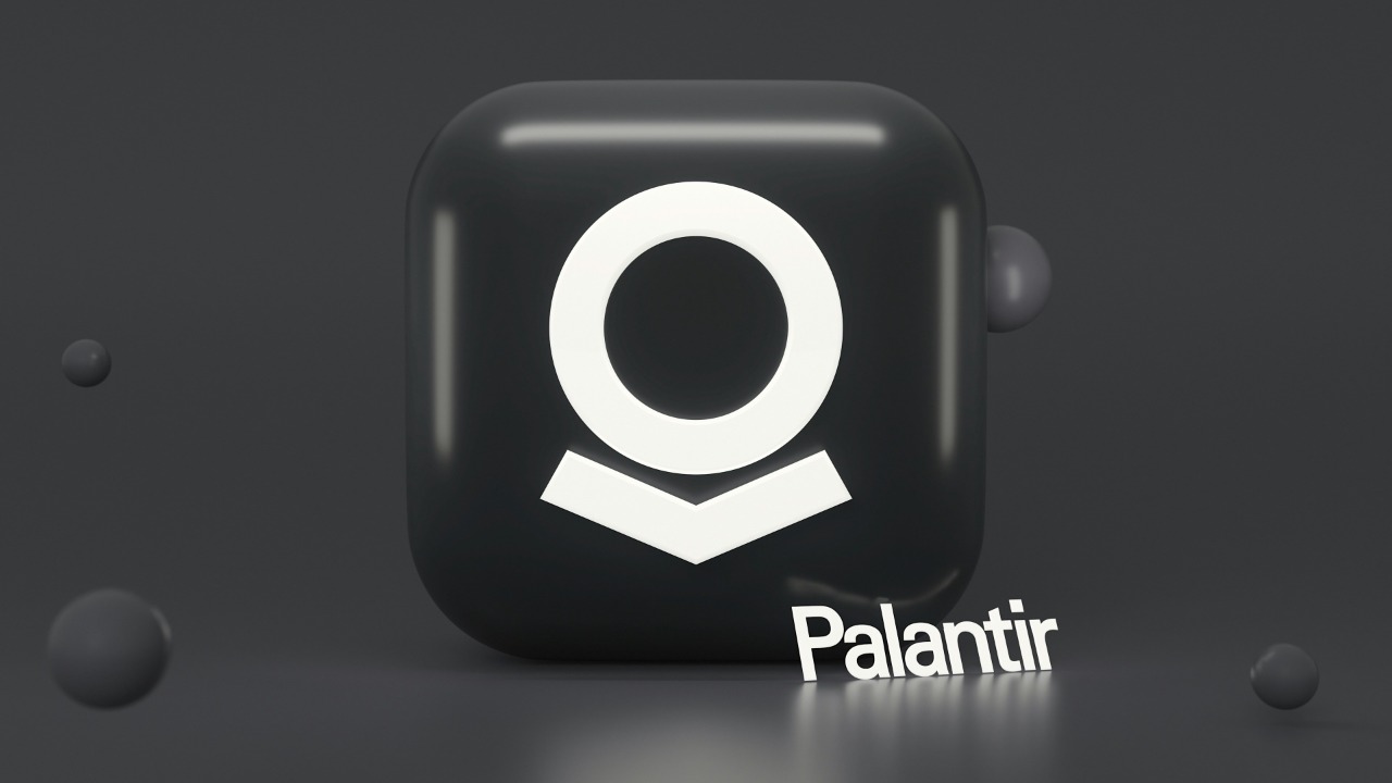 Palantir black and white logo