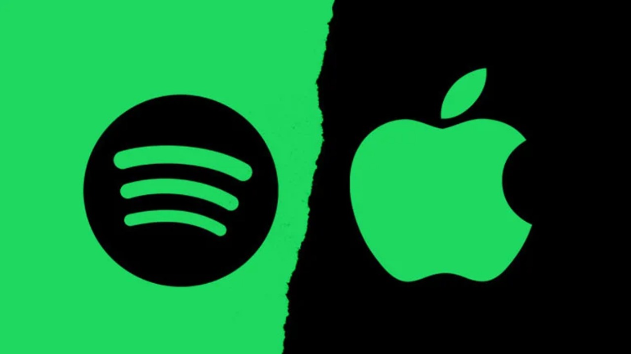 Spotify with Apple Logo