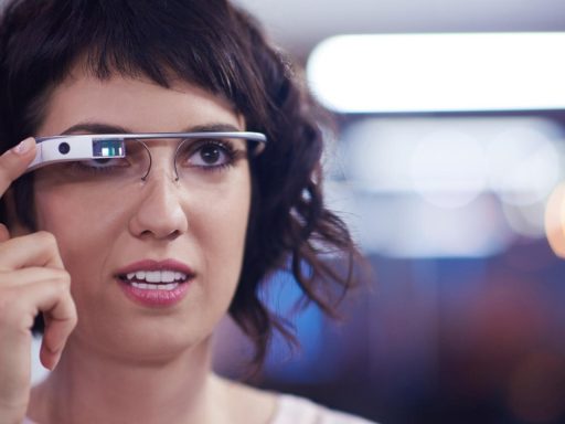 young girl using virtual relaity glasses